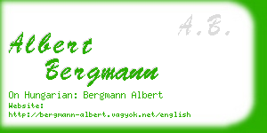 albert bergmann business card